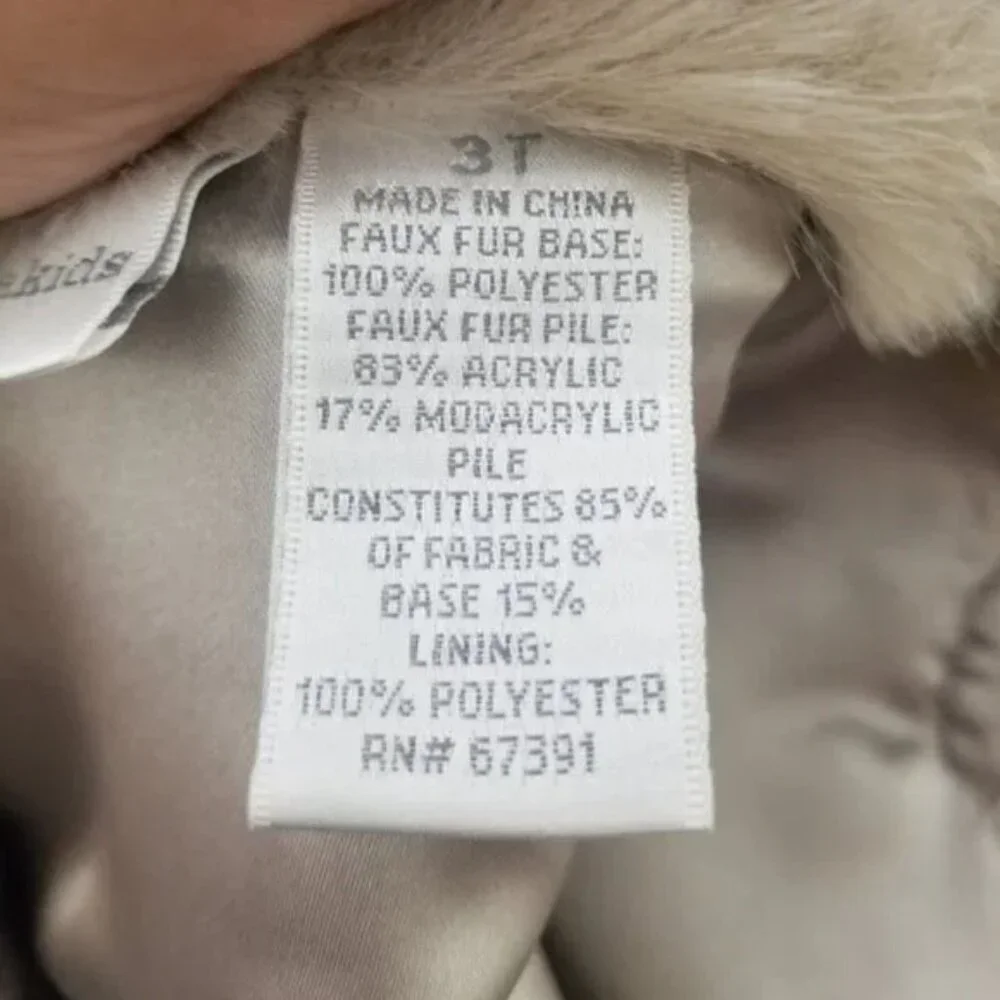 NWOT koala kids little girl faux fur Vest size 3T (B9)